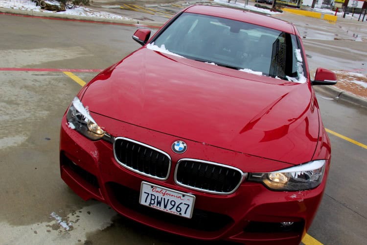 BMW 328d overtaking on two-lane road
