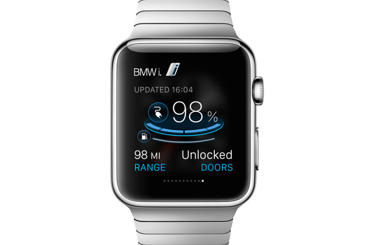 Here is the BMW ConnectedDrive and BMW i Remote app for Apple Watch