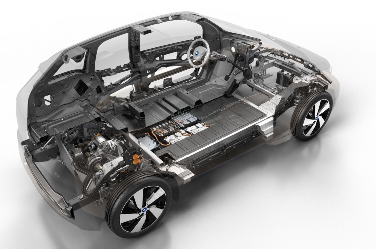 BMW i3 chassis with a battery in the floor