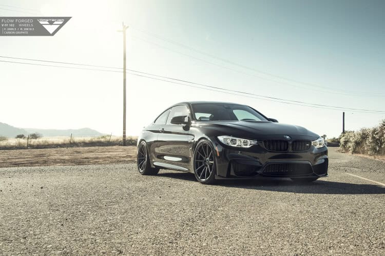 Black Sapphire Metallic BMW F82 M4 With Vorsteiner Aero And Wheels