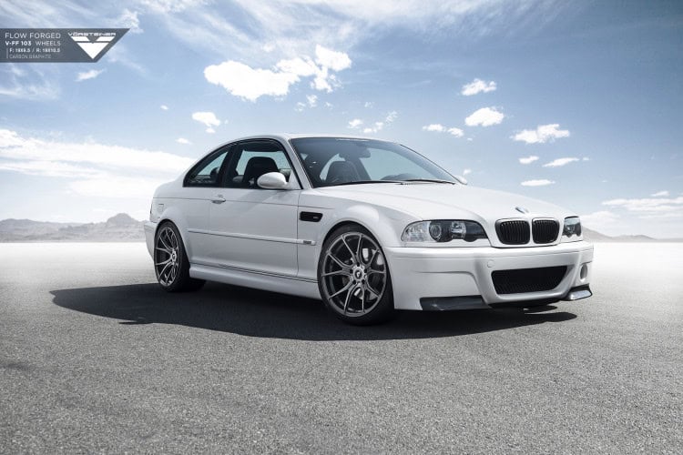 Alpine White BMW E46 M3 with Vorsteiner Wheels