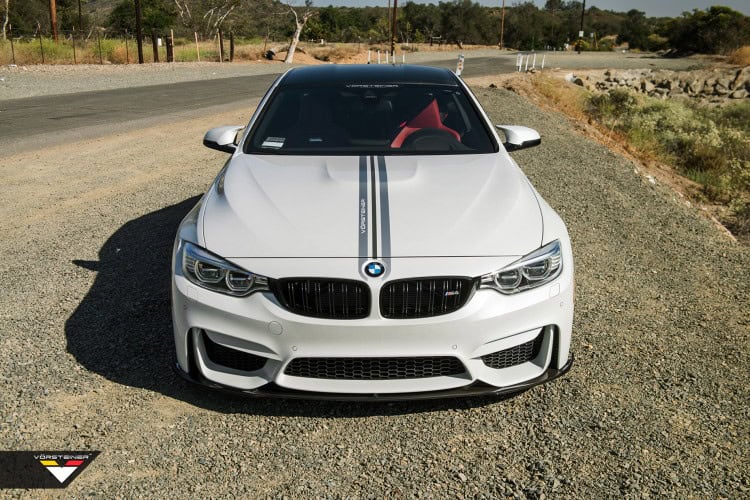 Gorgeous Alpine White BMW M4 featuring the Vorsteiner Aero Program