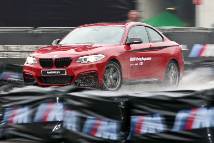BMW M235i drifting at EICMA 2015