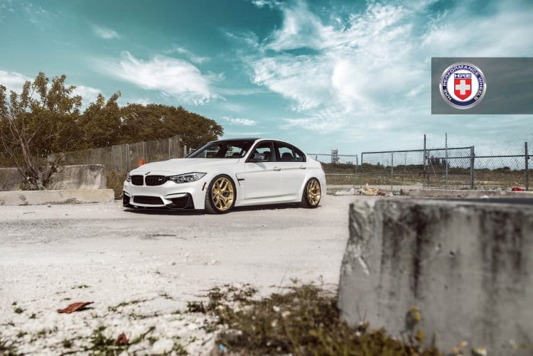 White BMW M3 with HRE R101 Wheels 10