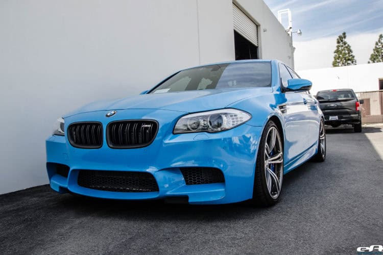 An Interesting Combination: BMW M5 in Porsche Riviera Blue