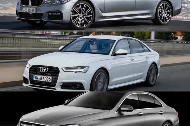 BMW 5 Series vs Mercedes-Benz E-Class vs Audi A6 — Photo Comparison