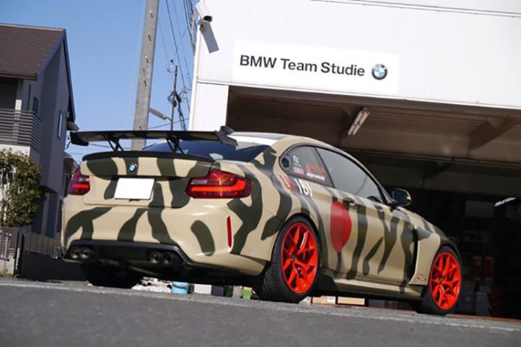 BMW M2 by Studie Japan shows up in a tiger-stripped wrap