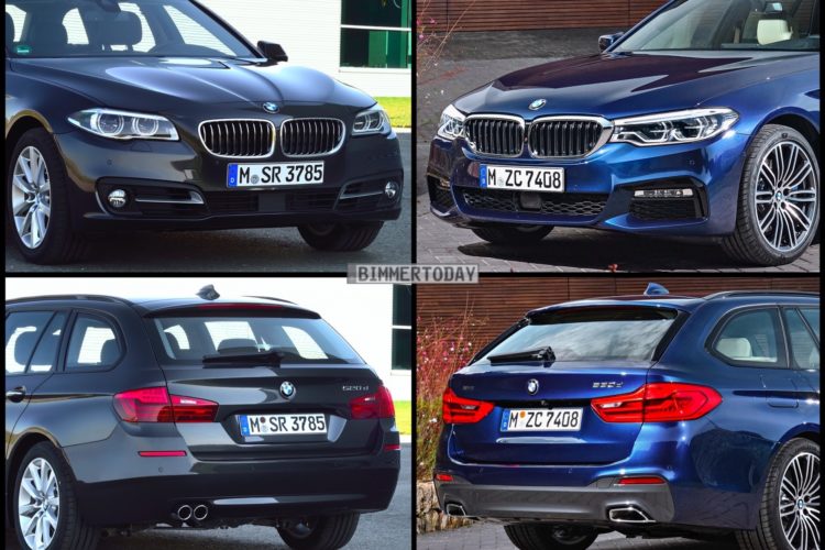 Image comparison: BMW G31 5 Series Touring against predecessor F11 5 Series