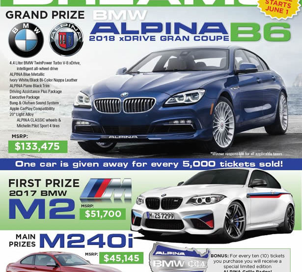 BMW CCA Car of Your Dreams Raffle offers a chance at an ALPINA B6