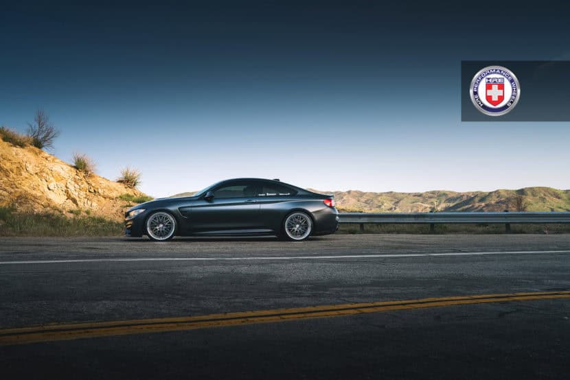 Mineral Gray BMW M4 with HRE 540 Wheels in Polished Dark Clear
