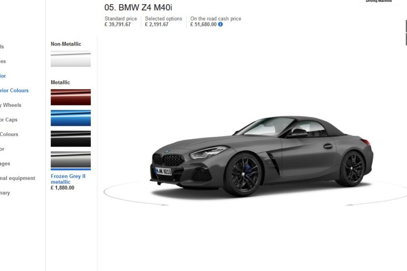 2019 BMW Z4 Configurators Go Online in Europe