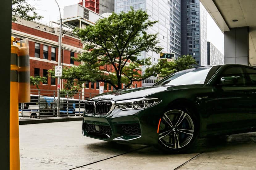 A 2020 BMW F90 M5 painted in the British Racing Green from BMW Individual