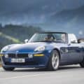The BMW Z8 Roadster in a blue color