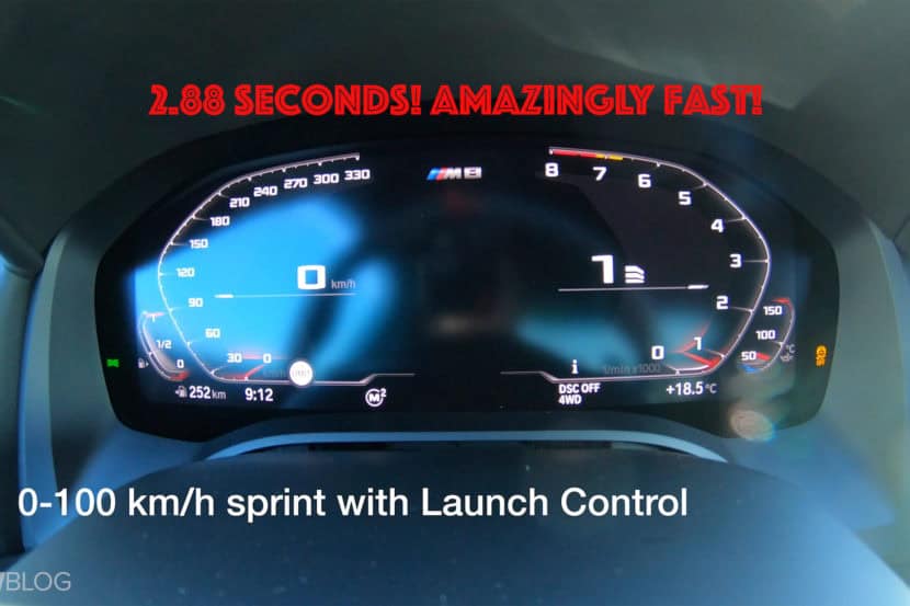 0-100 km/h: BMW M8 Competition Coupe in 2.88 seconds
