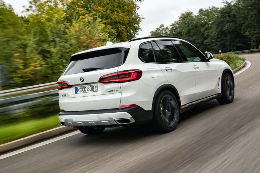 BMW X5 xDrive45e on the road