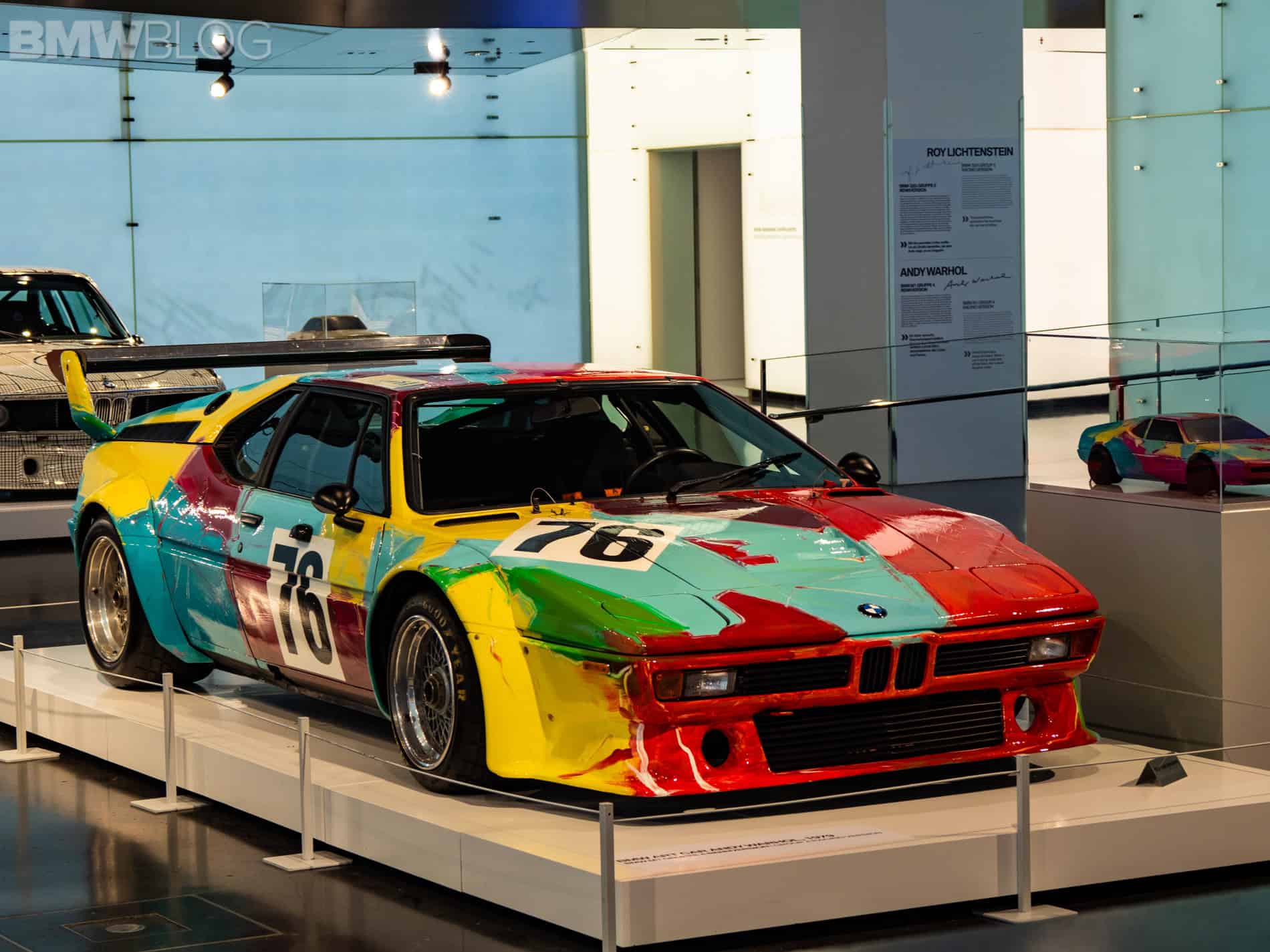 Andy Warhol BMW M1 Art Car No. 4 on display at BMW Museum in Munich