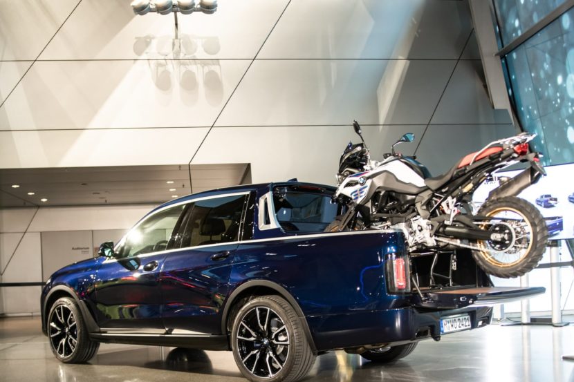 The one-off BMW X7 pickup truck is now displayed at the BMW Welt