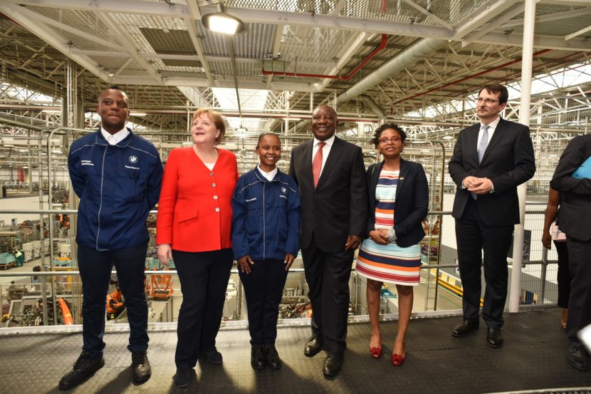 German Chancellor Angela Merkel visits BMW Rosslyn, South Africa Plant