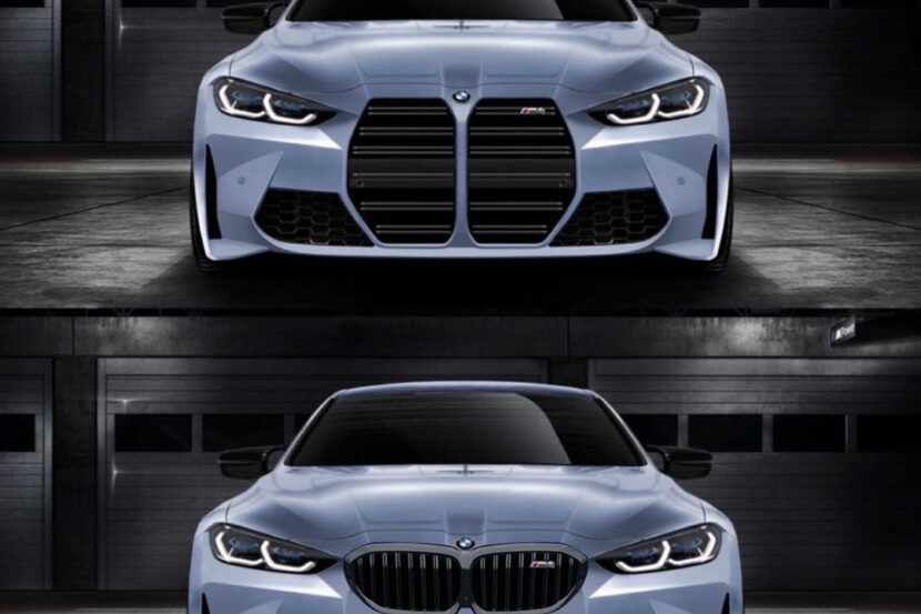 2021 BMW M4 Kidney Grille Face/Off: Large vs. Small — Rendering