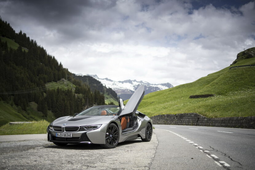 The BMW i8 Roadster photographed in a scenic landscape
