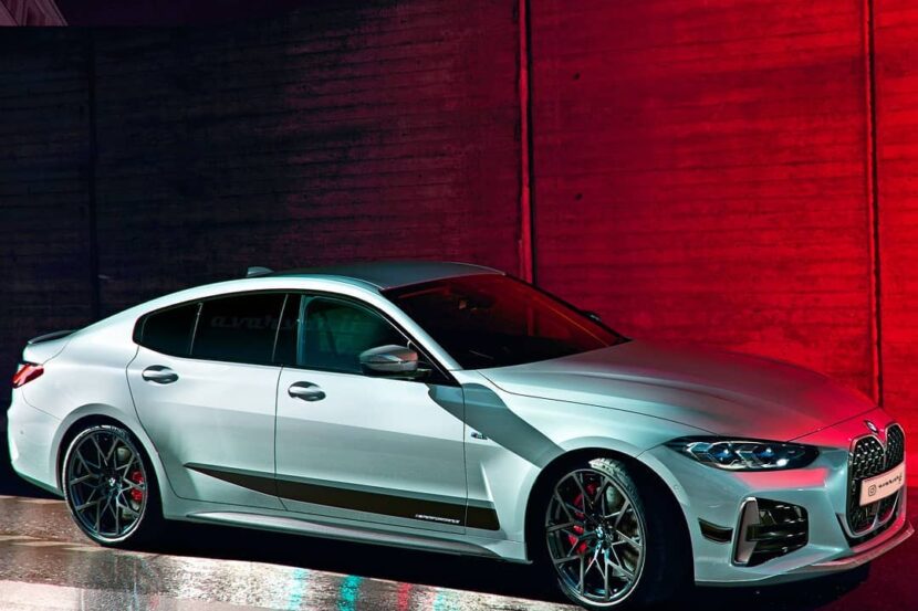 2021 BMW 4 Series Gran Coupe rendered with M Performance Parts