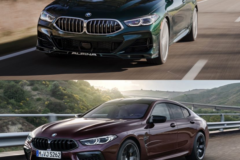 Photo Comparison: ALPINA B8 Gran Coupe vs BMW M8 Gran Coupe Competition