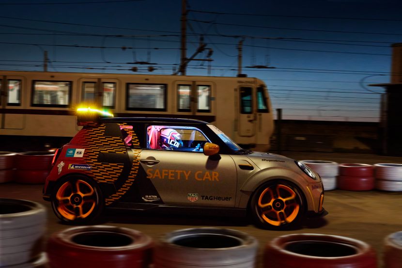 Video: MINI Electric Safety Car races train across Rome ahead of e-Prix