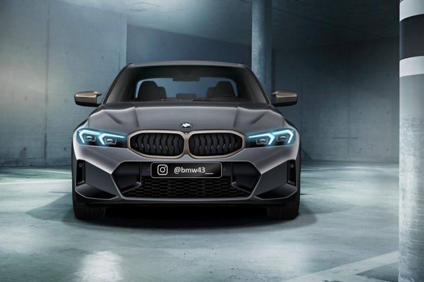2022 BMW 3 Series Facelift rendered based on the leaked image