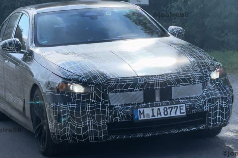 BMW i5 electric sedan spotted out testing with flush door handles
