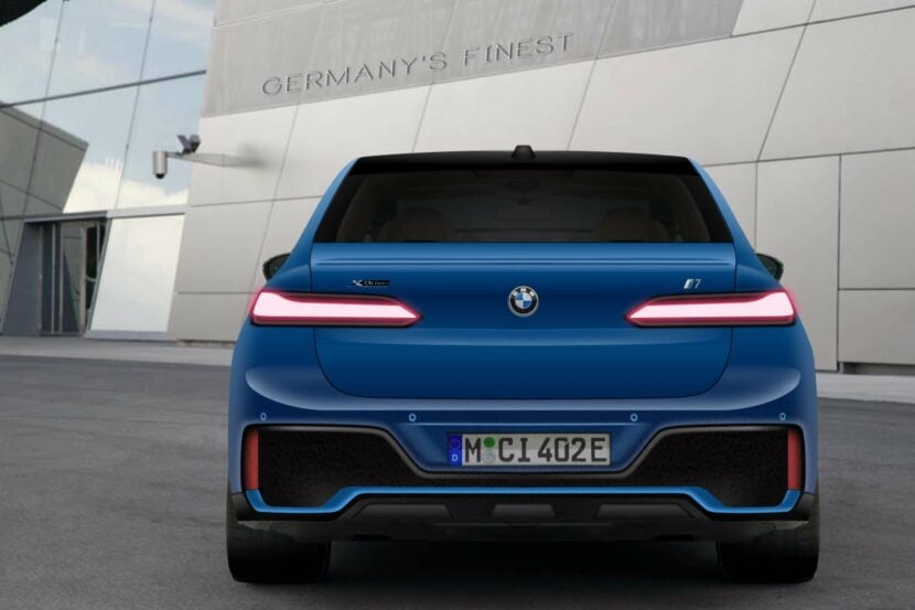 BMW i7 rendering shows a sporty rear-end