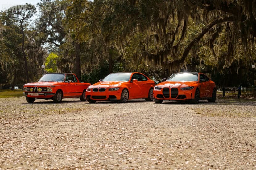 Side-By-Side: BMW 2002 vs. E92 M3 Lime Rock vs. M4 Fire Orange