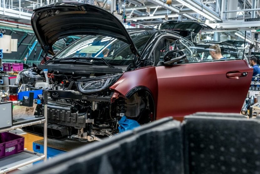 BMW i3 on a production line in the factory in Leipzig