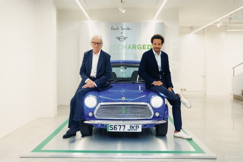 Paul Smith and Oliver Heilmer with the Mini Recharged car