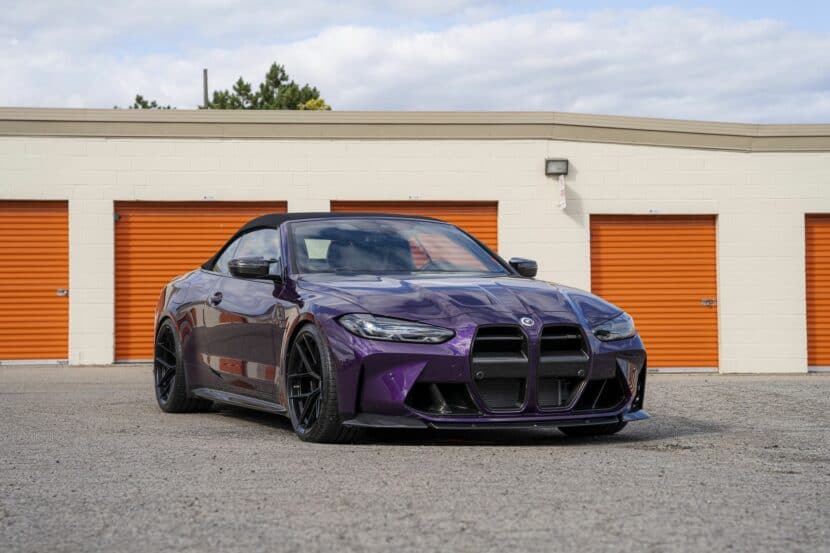 BMW G82 M4 Convertible In Daytona Violet Gets a Vorsteiner Carbon Fiber Grille