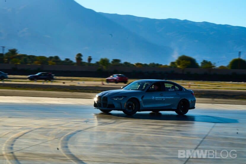 BMW M car on the wet skid pad with the Continental ExtremeContact Sport 02