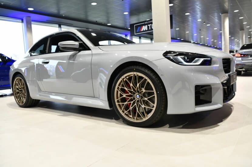 2023 BMW M2 With Gold Bronze Wheels Filmed In Underground Parking Lot
