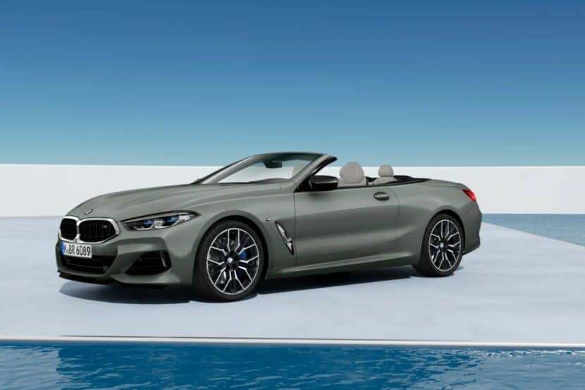 2023 BMW M850i Convertible In Frozen Skyscraper Grey With Blue Roof