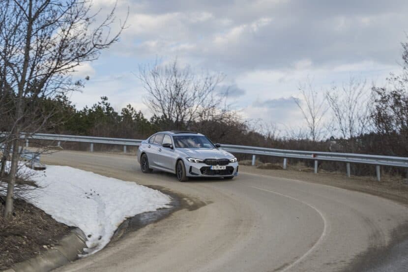 BMW M340i cornering on the road