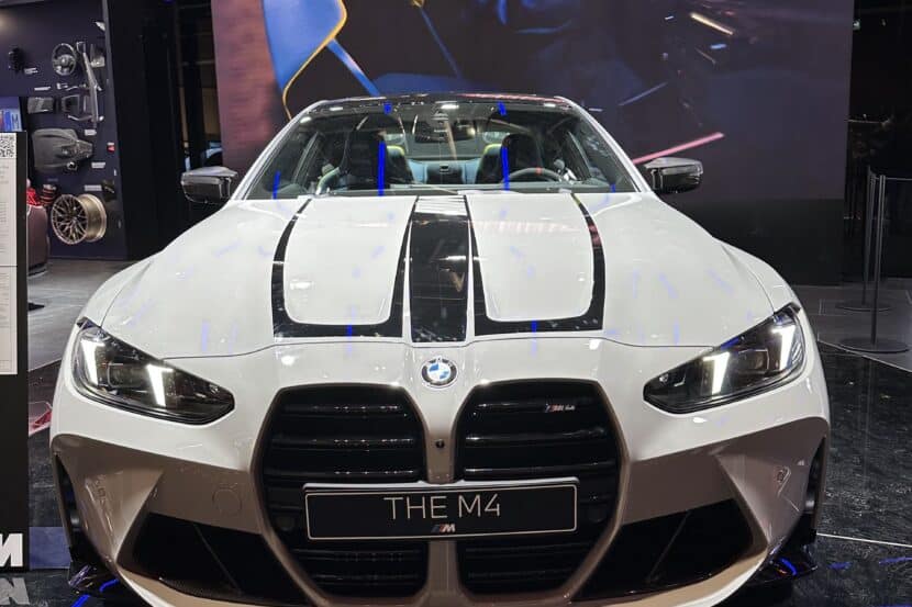 2025 BMW M4 Alpine White Filmed Featuring Black Body Decals