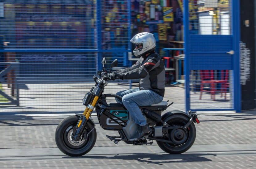 BMW CE 02 riding in the city