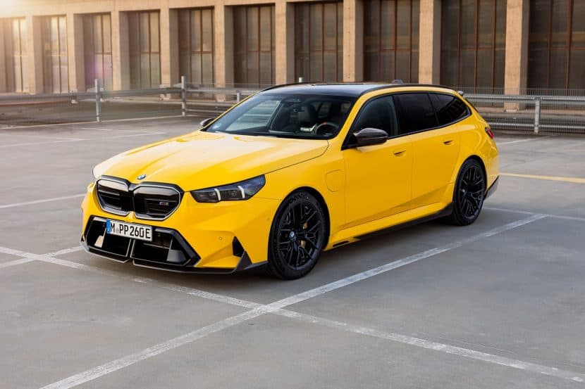 BMW M5 Wagon Speed Yellow Poses With M Performance Parts