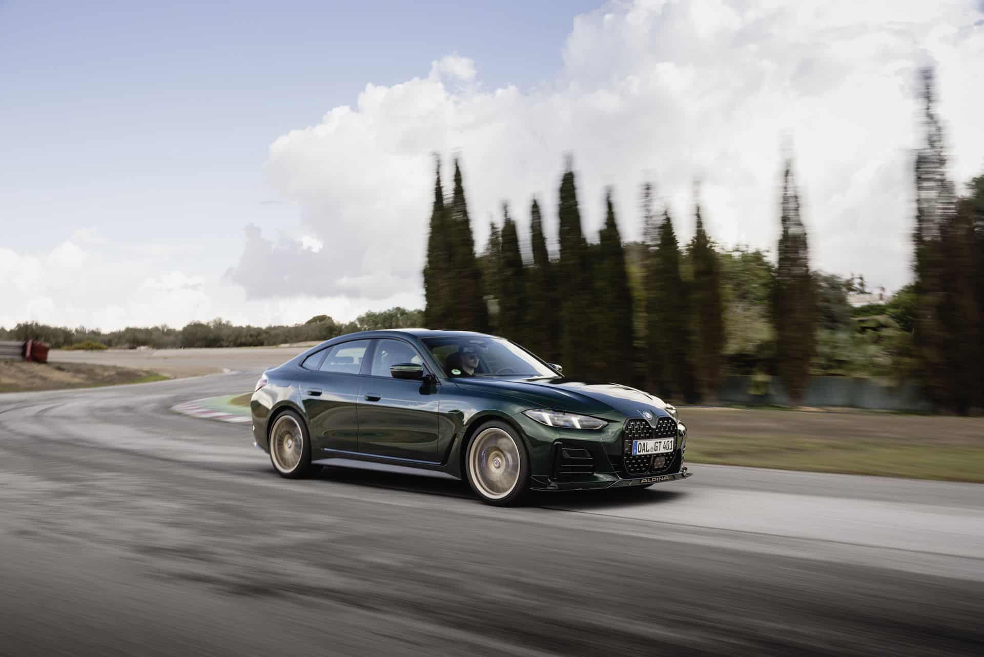 The ALPINA B4 GT sedan in green color