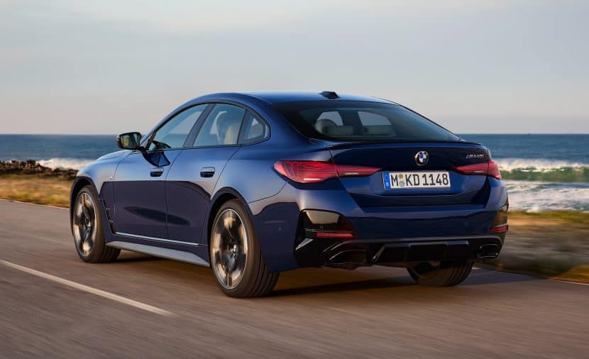 2025 BMW M440i Gran Coupe on the road by the ocean