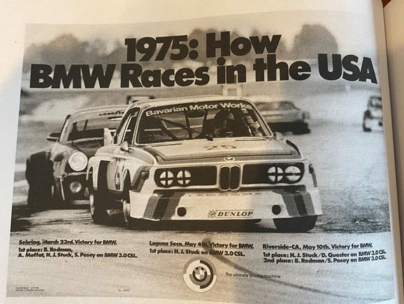 1975 BMW 3.0 CSL Ad