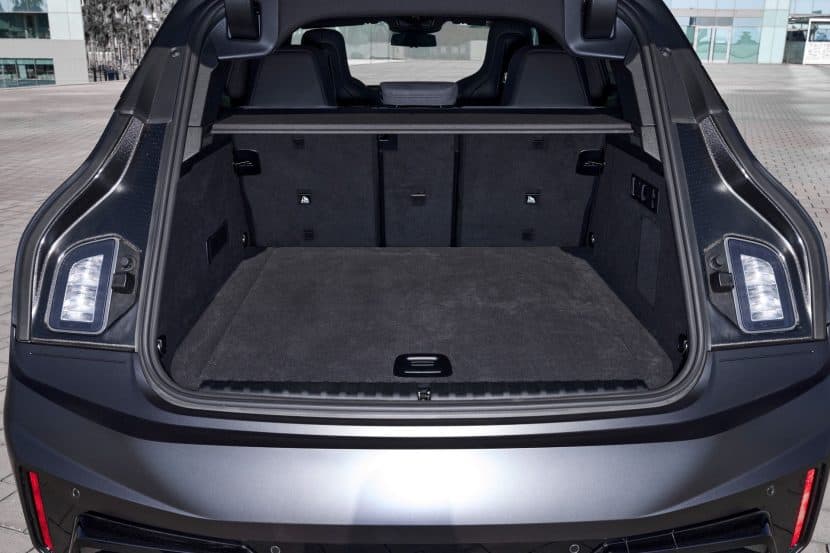 2026 bmw ix m70 frozen deep grey, trunk space.