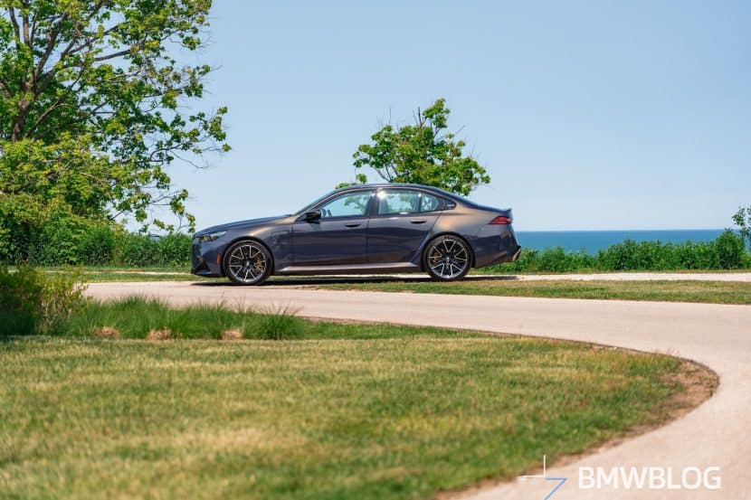 2025 BMW M5 G90 in Sepia Metallic side view