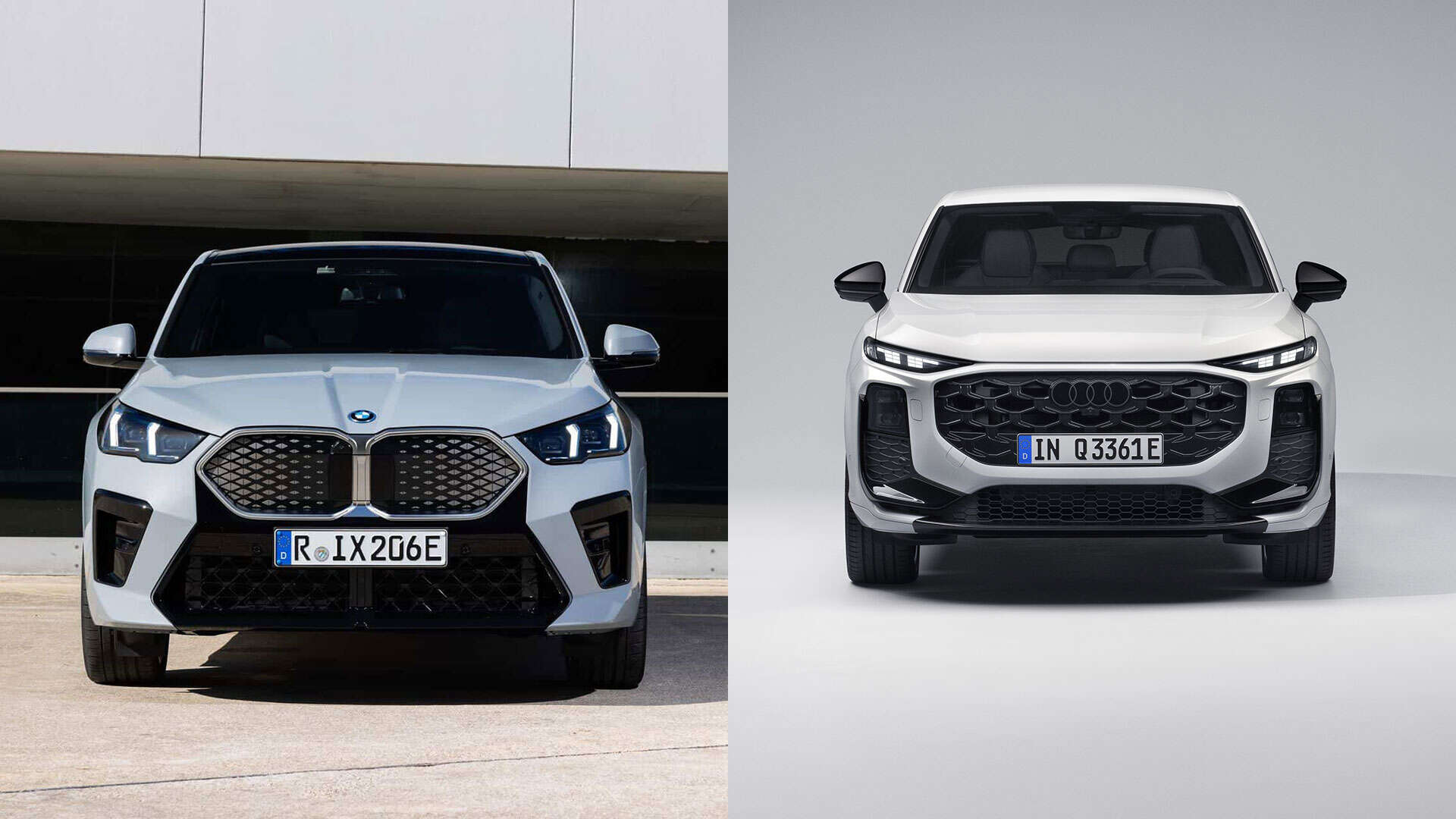 2026 Audi Q3 Sportback front design compared to BMW X2