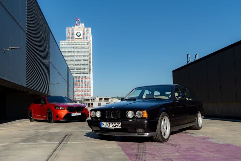 Photo Shoot: BMW E34 M5 Touring Poses with Individual Sakhir Orange G99 M5 Touring