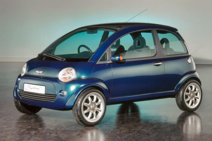 Side view of the 1997 MINI Spiritual Concept with rear-engine layout