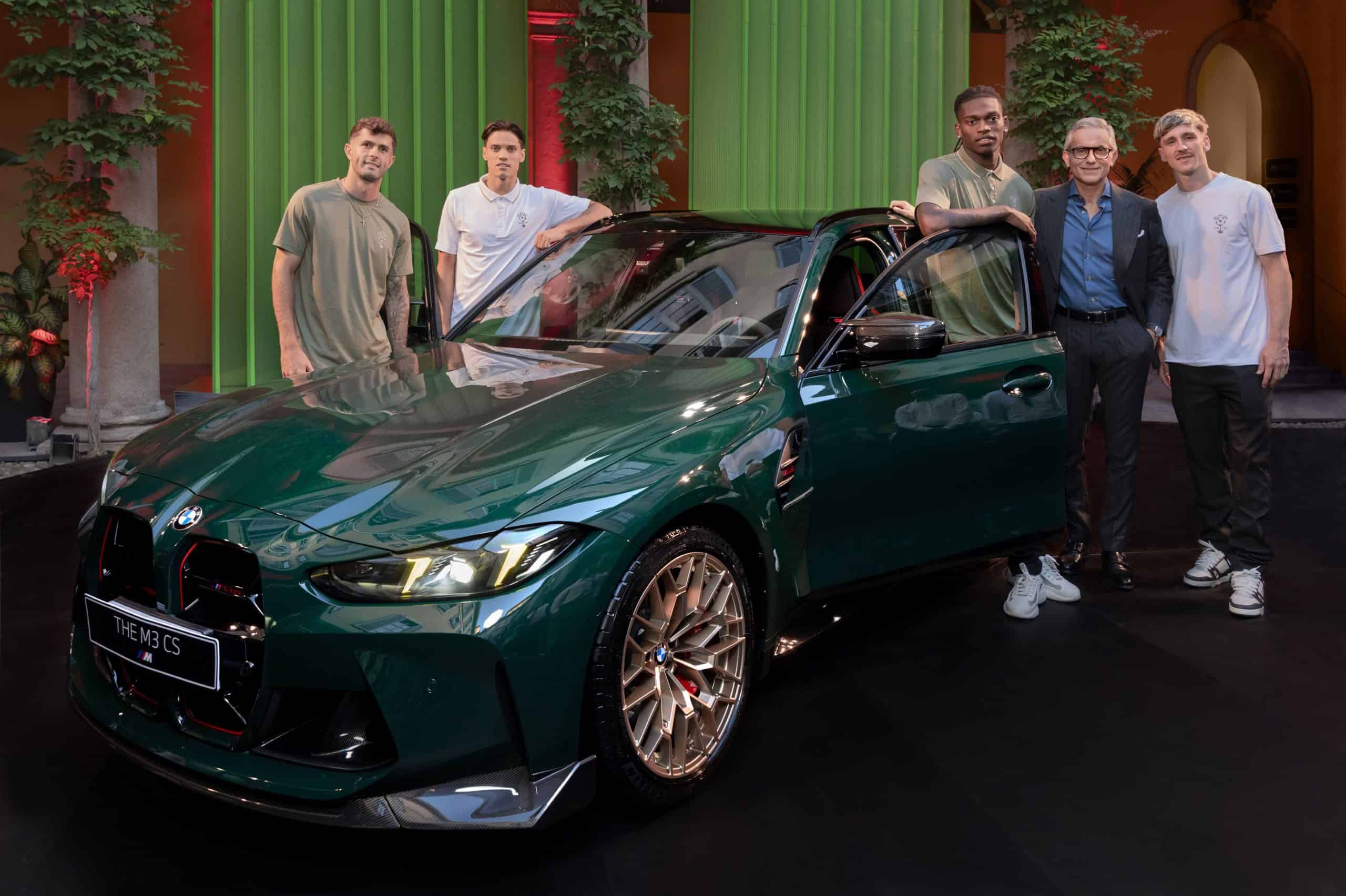 AC Milan players with BMW vehicles at Casa Milan